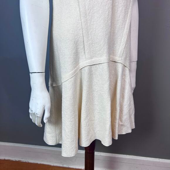 Ann Taylor dress size 4 felt boucle wool cream drop waist school girl minimalist - Picture 5 of 13
